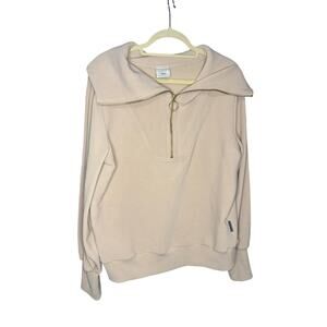 Varley Cream Half-Zip Sweatshirt